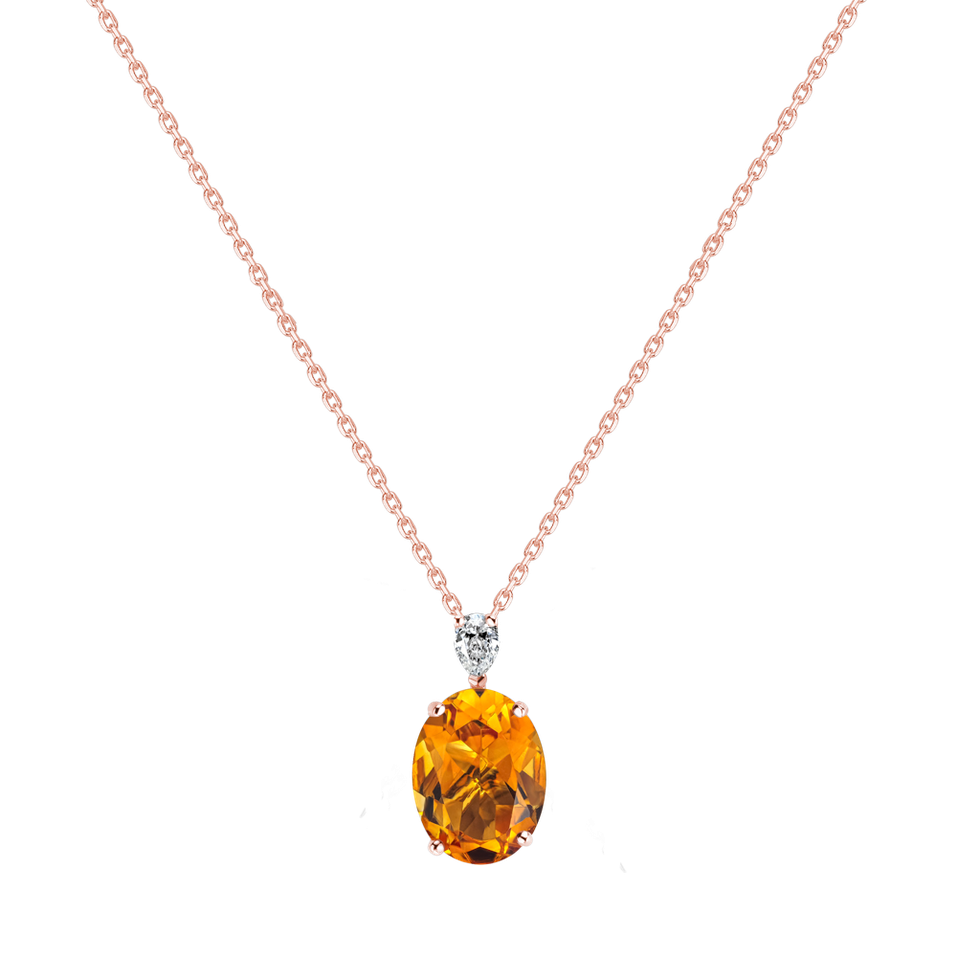 Diamond necklace with Citrine Annelise