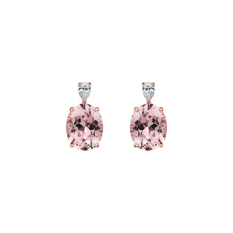 Diamond earrings with Morganite Annelise