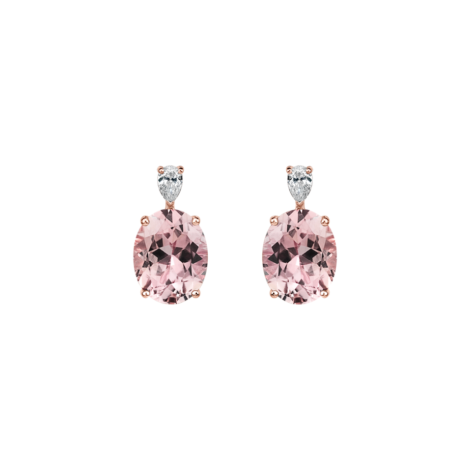 Diamond earrings with Morganite Annelise