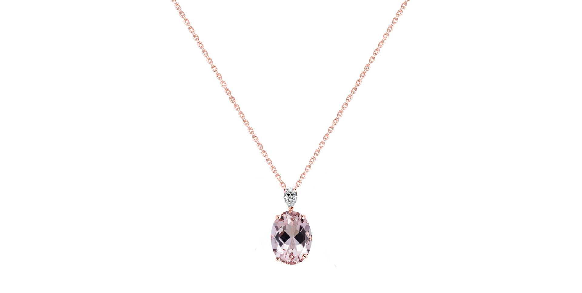 Diamond necklace with Morganite Annelise
