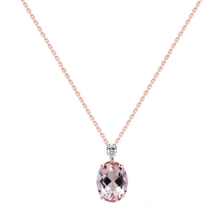 Diamond necklace with Morganite Annelise