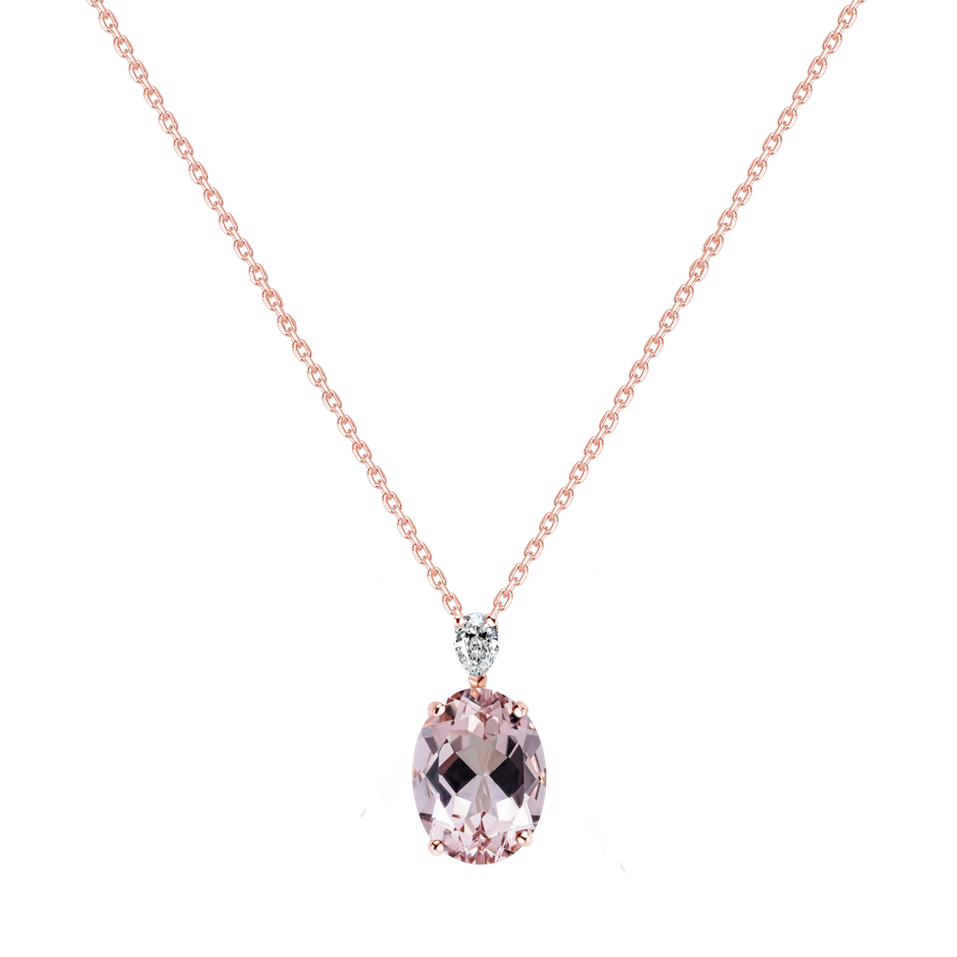 Diamond necklace with Morganite Annelise