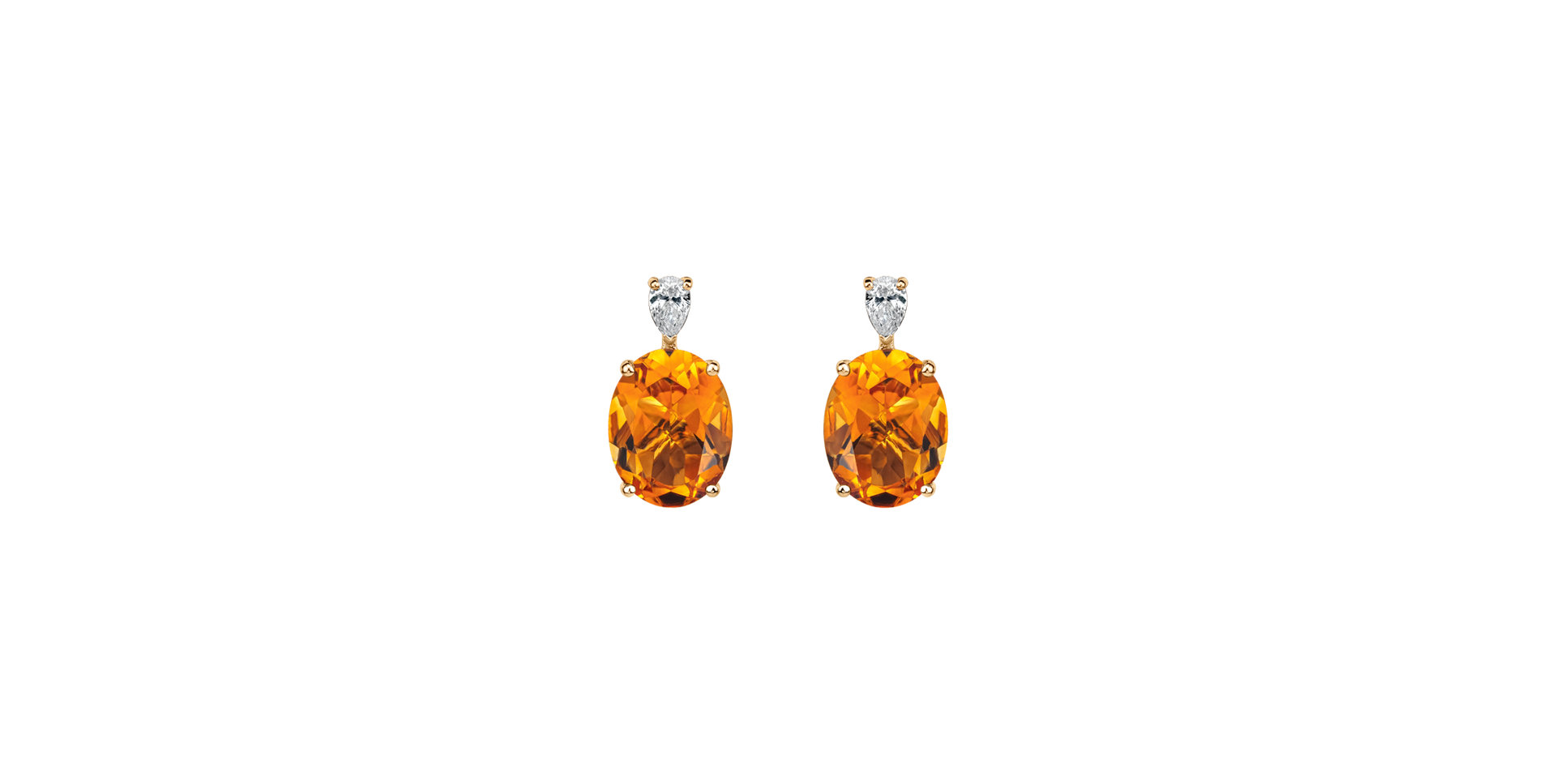 Diamond earrings with Citrine Annelise