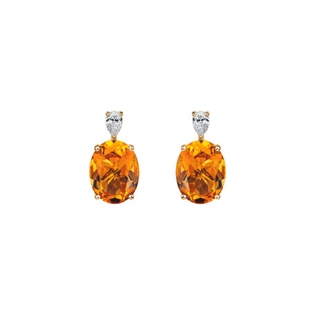 Diamond earrings with Citrine Annelise
