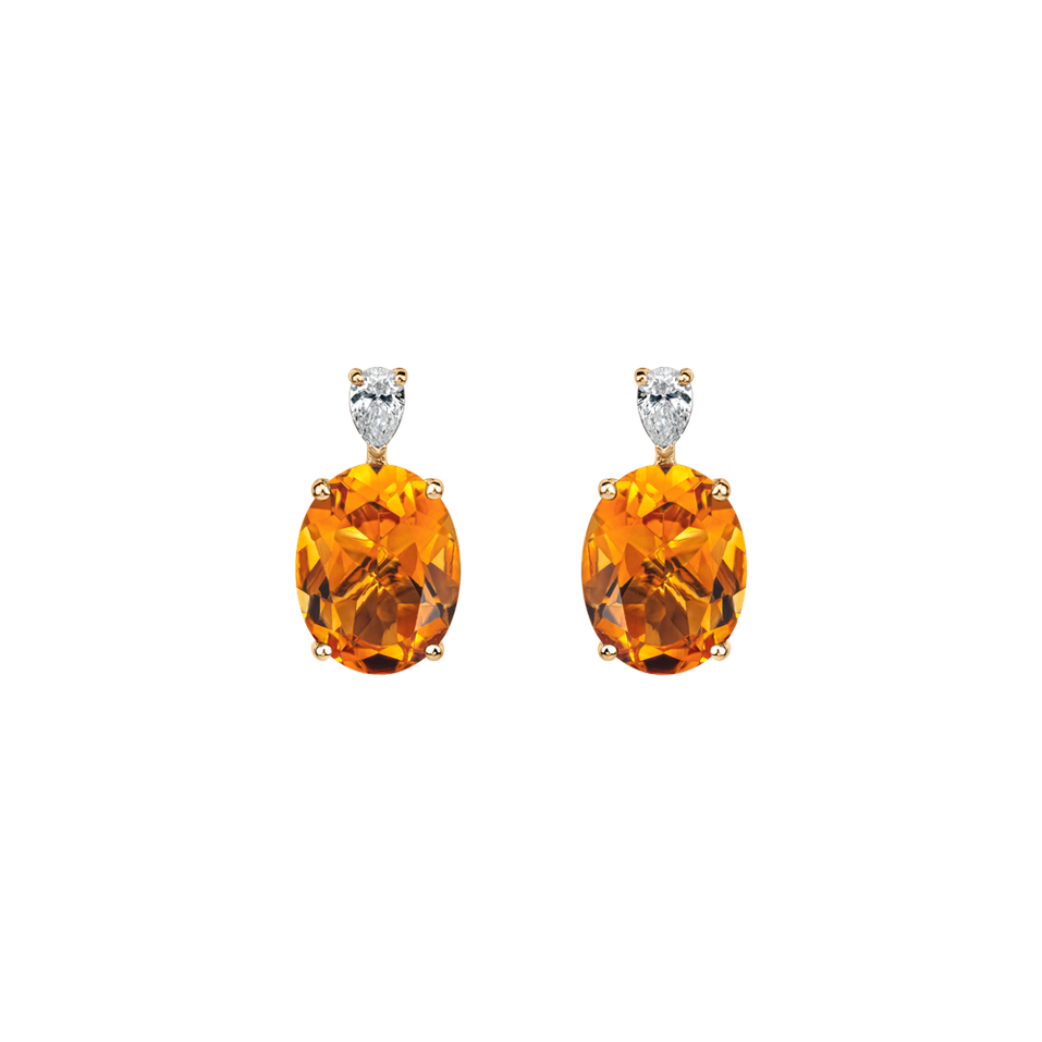 Diamond earrings with Citrine Annelise