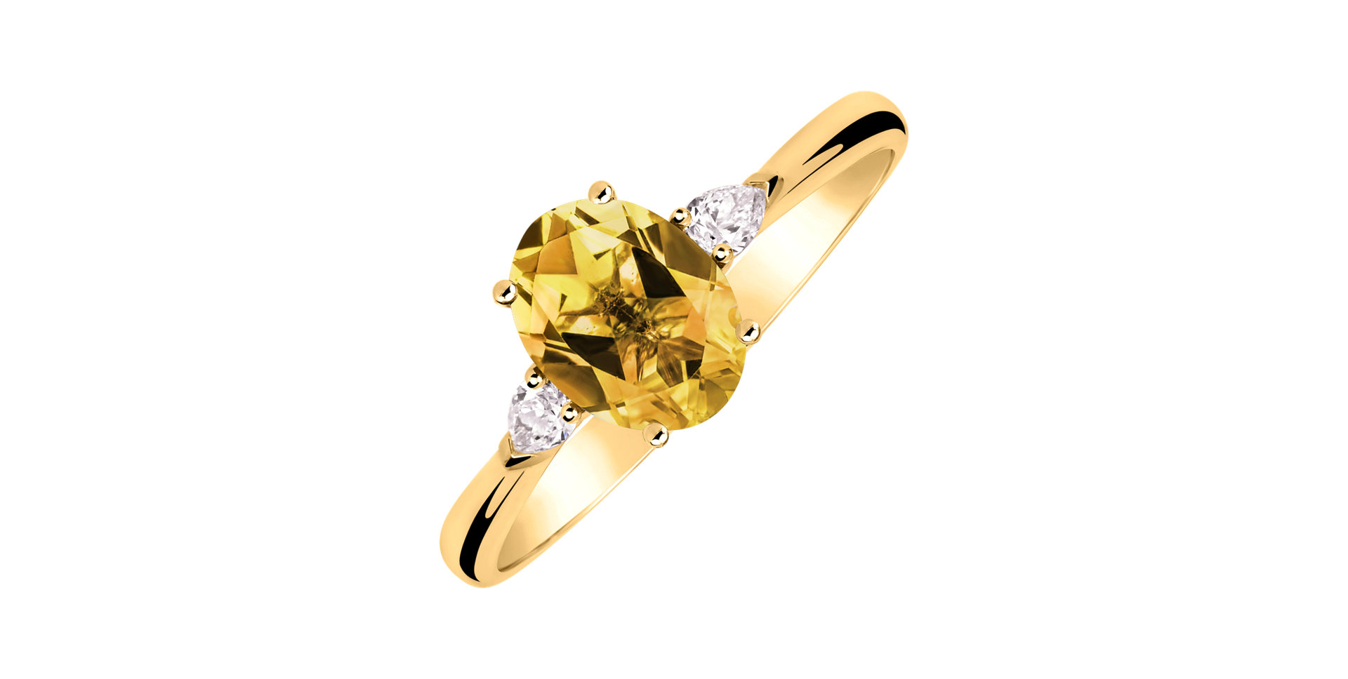 Diamond ring with Citrine Annelise