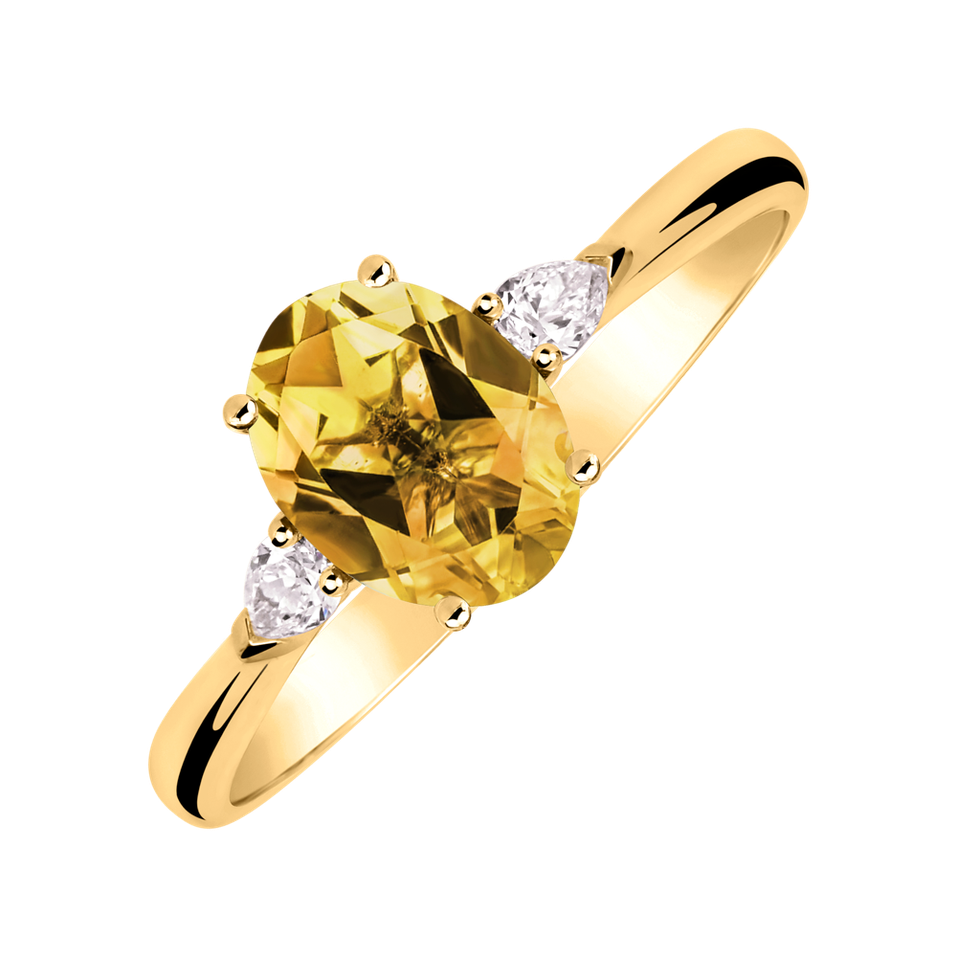 Diamond ring with Citrine Annelise