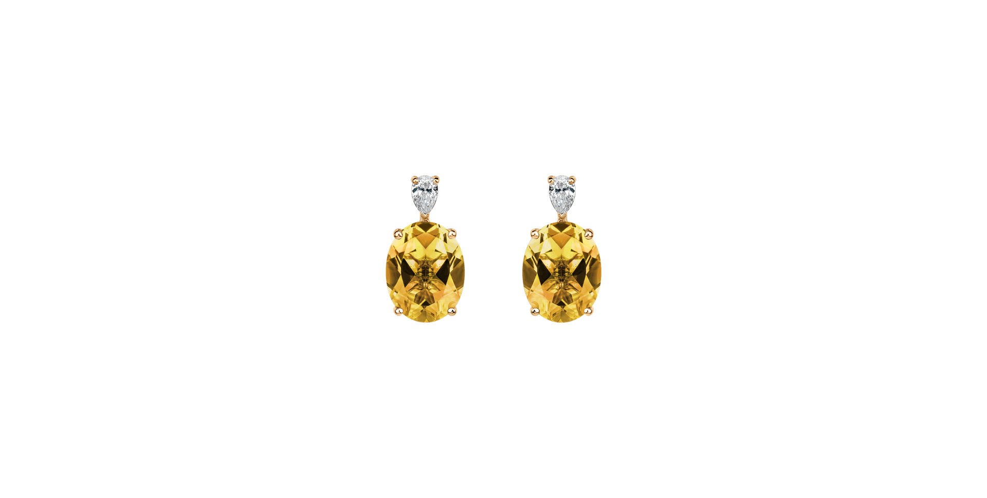Diamond earrings with Citrine Annelise