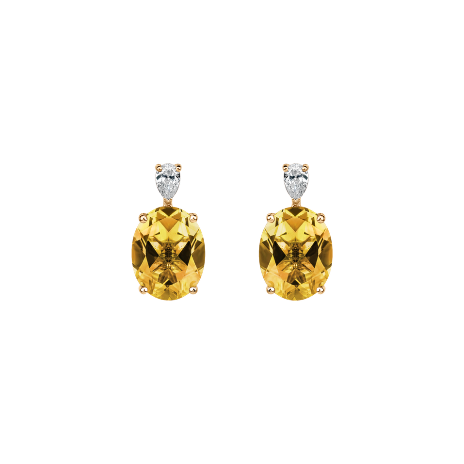 Diamond earrings with Citrine Annelise
