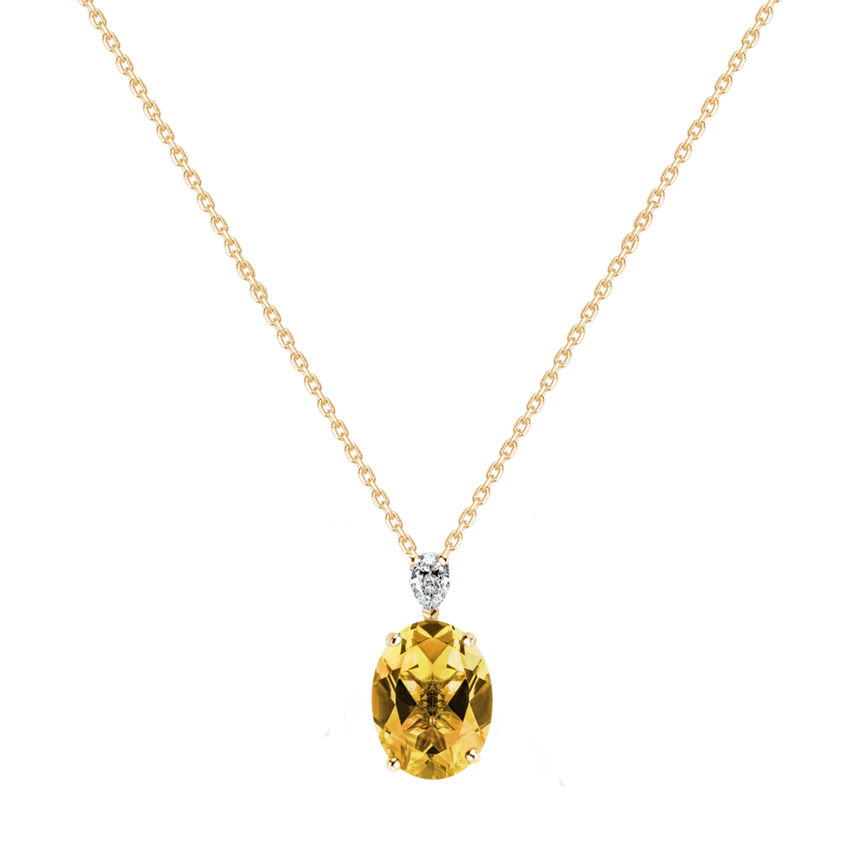 Diamond necklace with Citrine Annelise