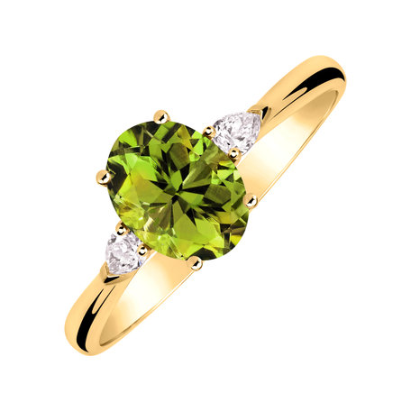 Diamond ring with Peridote Annelise