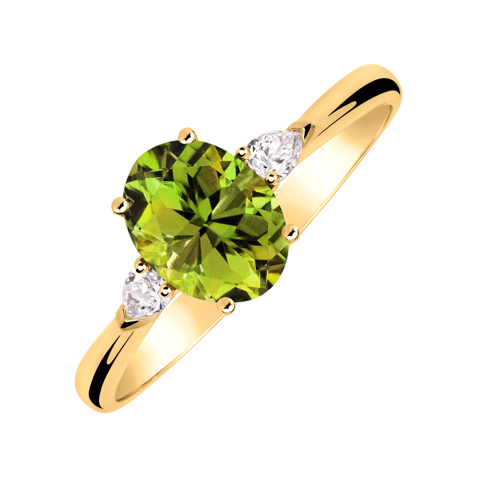 Diamond ring with Peridote Annelise