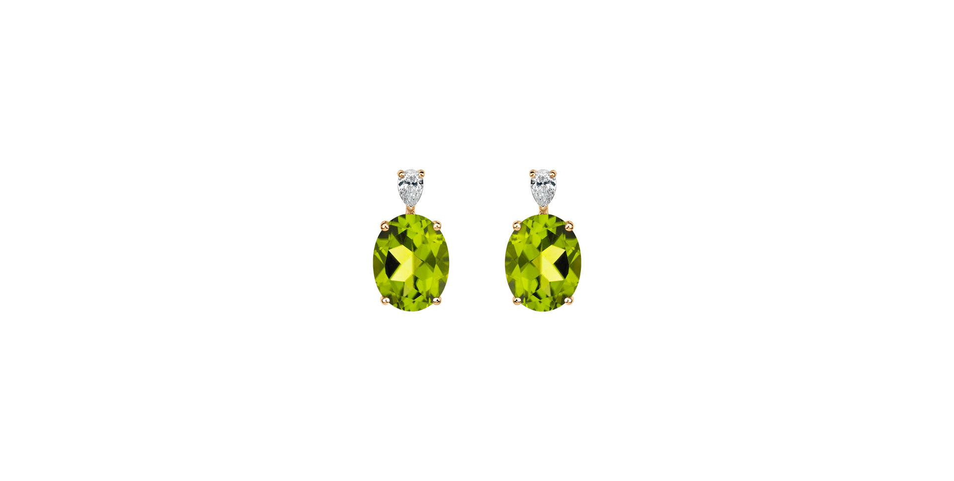 Diamond earrings with Peridote Annelise