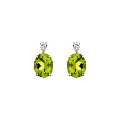 Diamond earrings with Peridote Annelise