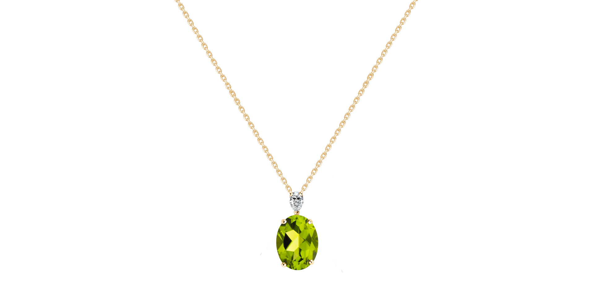 Diamond necklace with Peridote Annelise