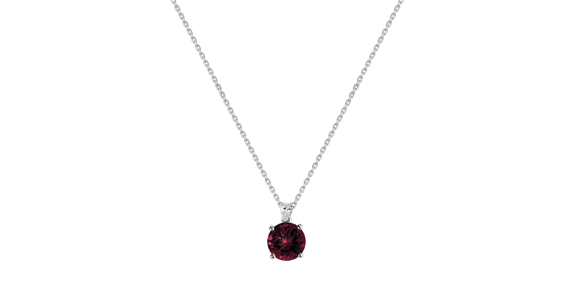 Diamond necklace with Rhodolite Mariella