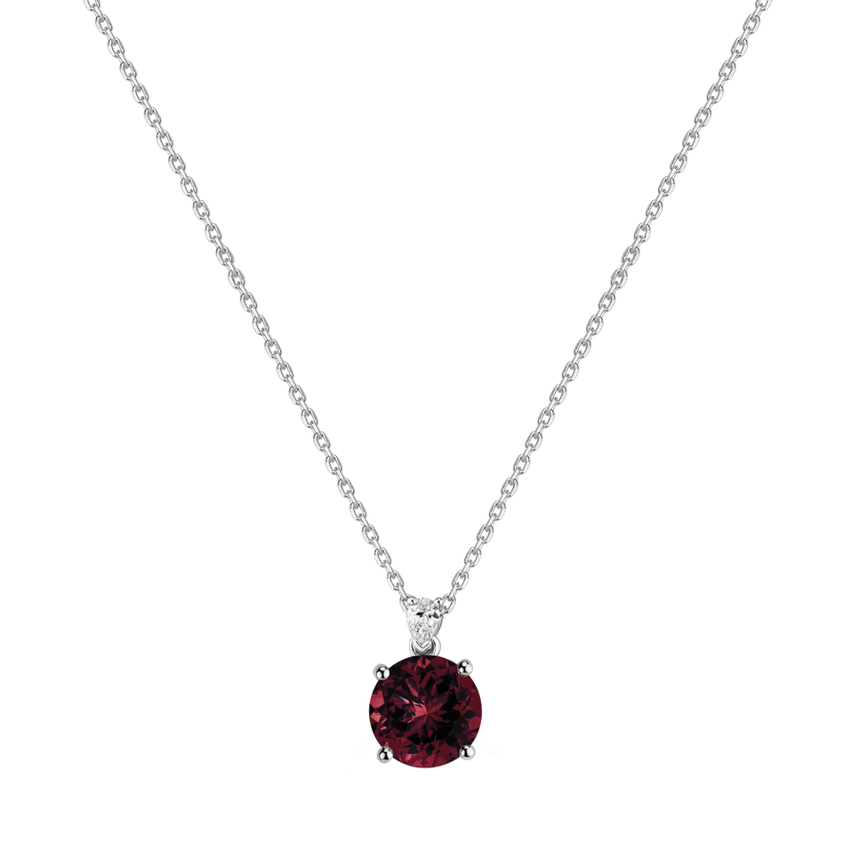 Diamond necklace with Rhodolite Mariella