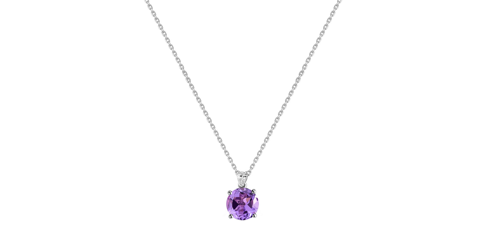Diamond necklace with Amethyst Mariella