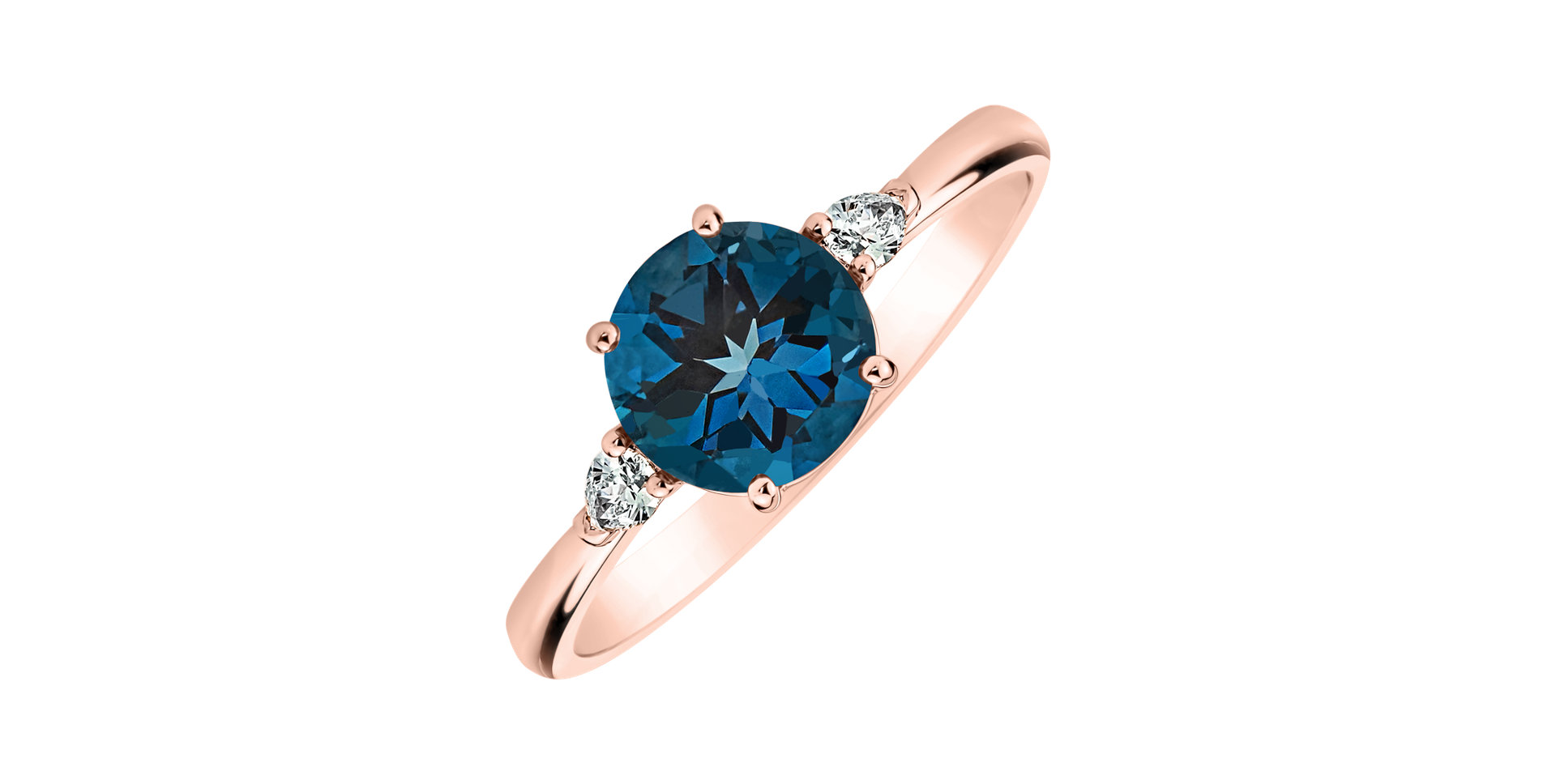 Diamond ring with Topaz Majestic Oasis