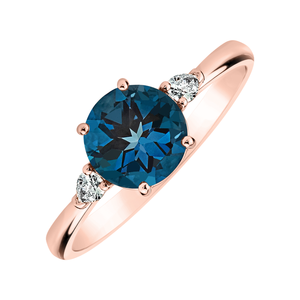 Diamond ring with Topaz Majestic Oasis