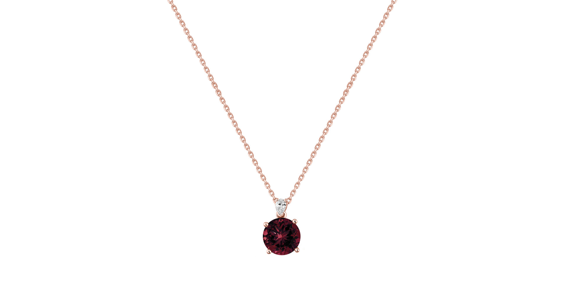 Diamond necklace with Rhodolite Mariella