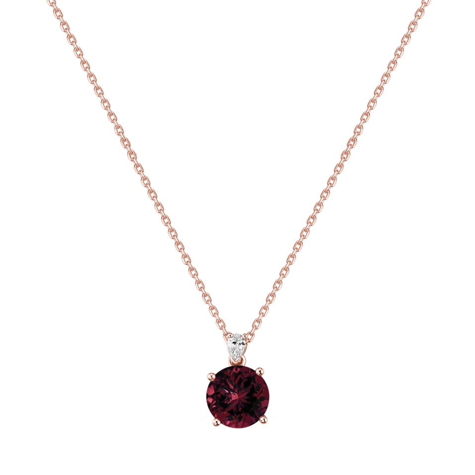 Diamond necklace with Rhodolite Mariella