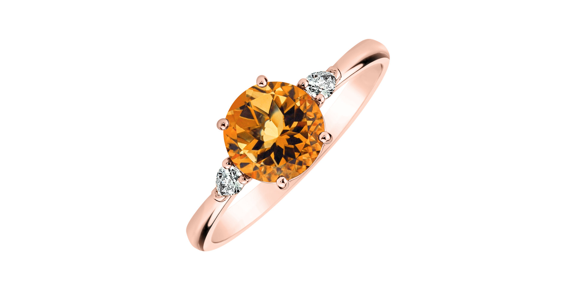Diamond ring with Citrine Majestic Oasis