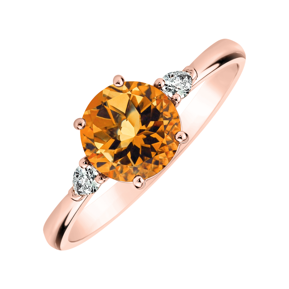 Diamond ring with Citrine Majestic Oasis