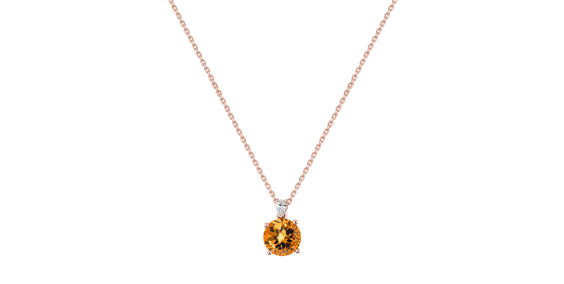 Diamond necklace with Citrine Mariella