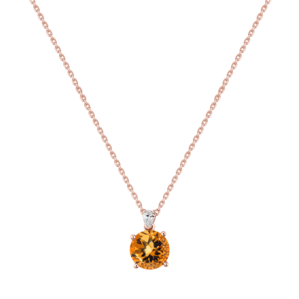 Diamond necklace with Citrine Mariella