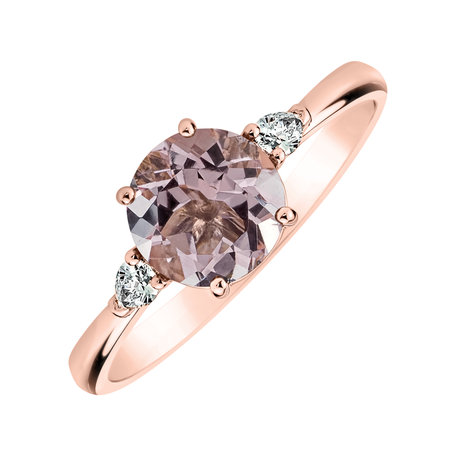 Diamond ring with Morganite Majestic Oasis