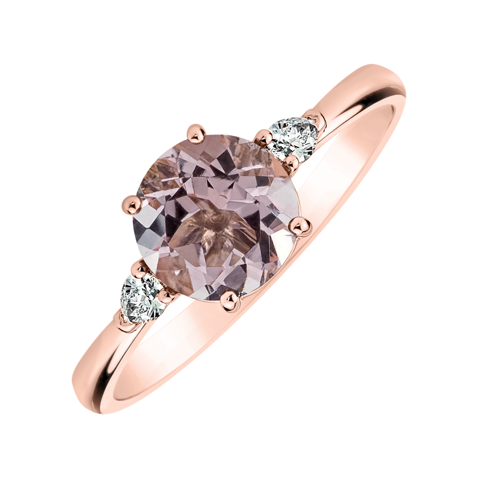 Diamond ring with Morganite Majestic Oasis