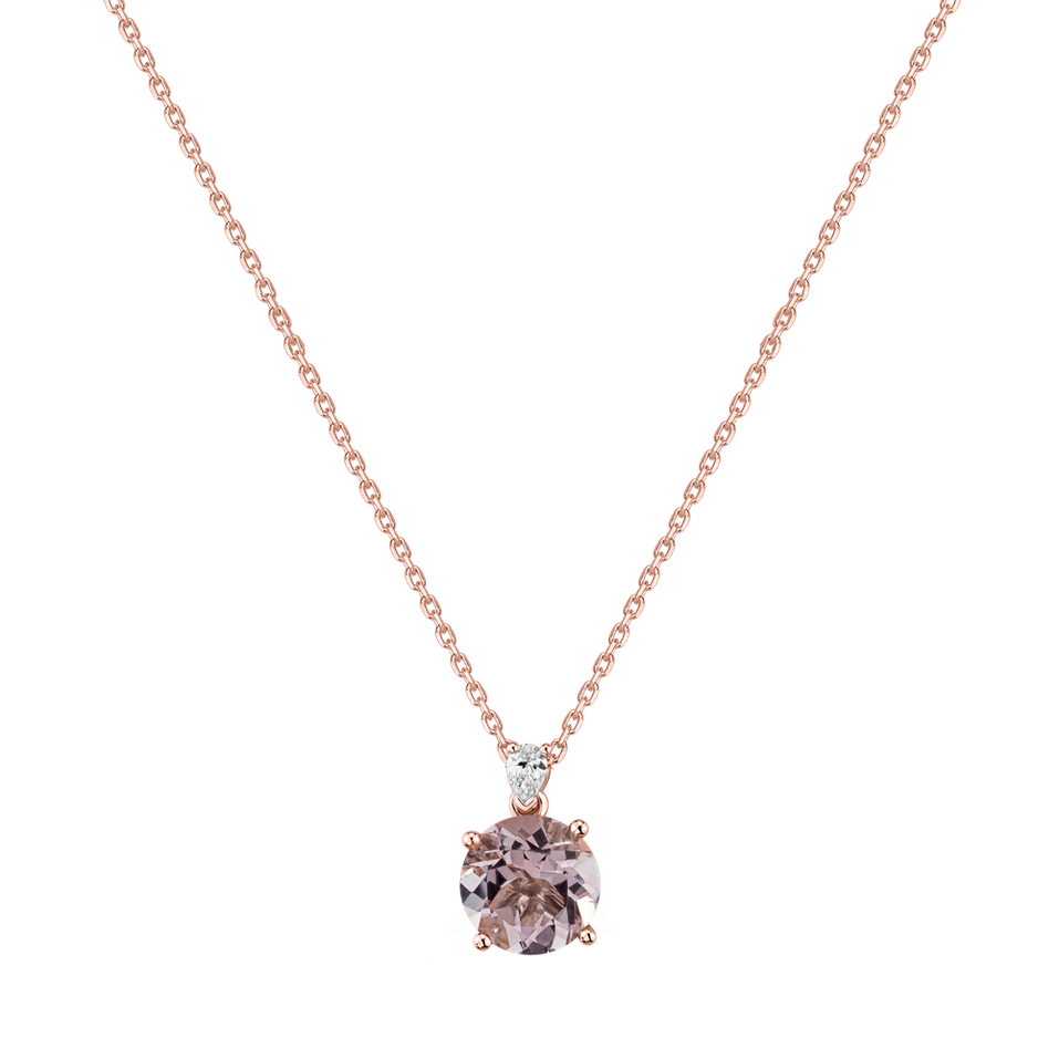 Diamond necklace with Morganite Mariella