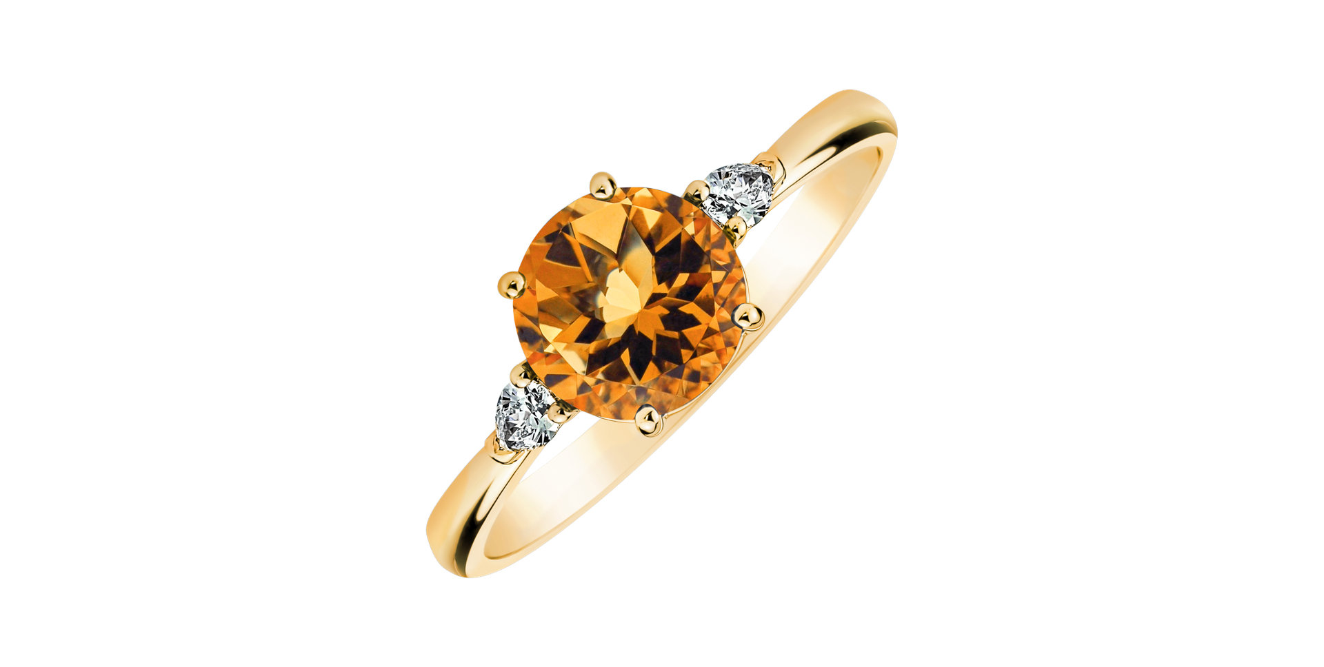 Diamond ring with Citrine Majestic Oasis