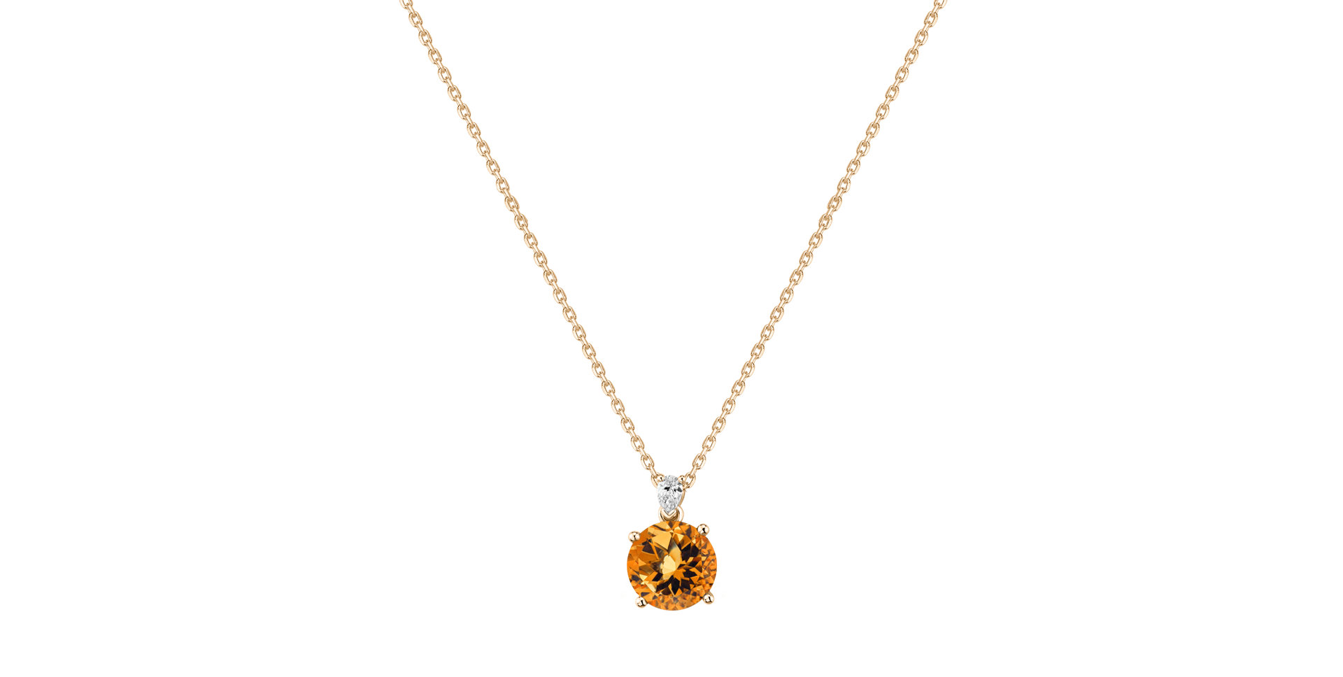 Diamond necklace with Citrine Mariella