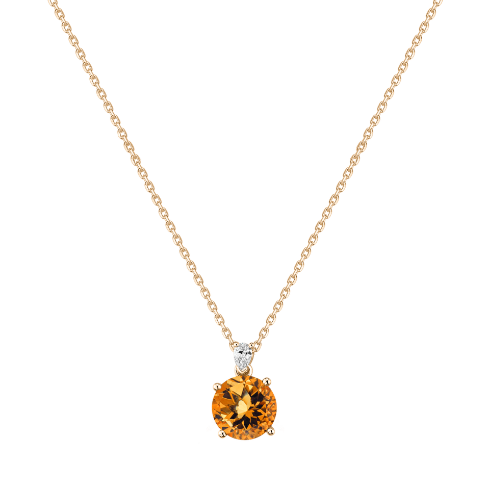 Diamond necklace with Citrine Mariella