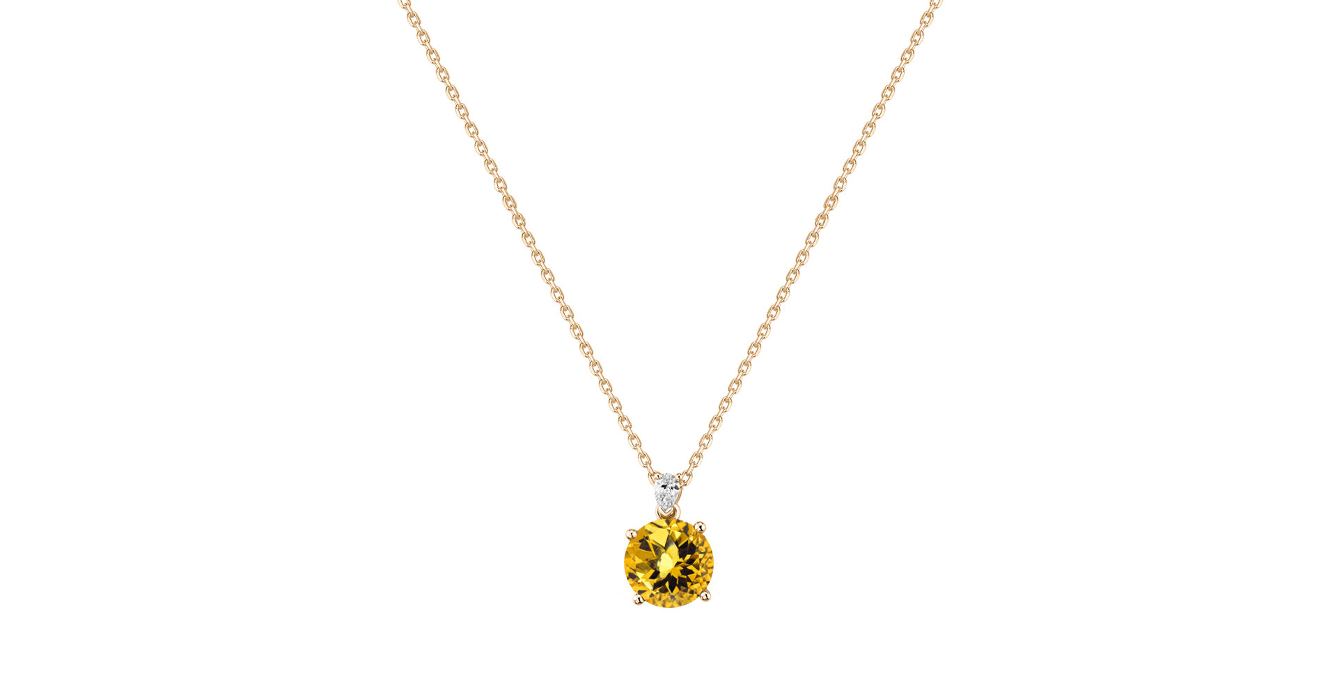 Diamond necklace with Citrine Mariella