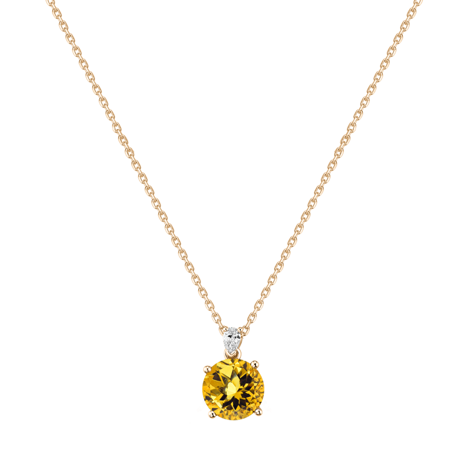 Diamond necklace with Citrine Mariella
