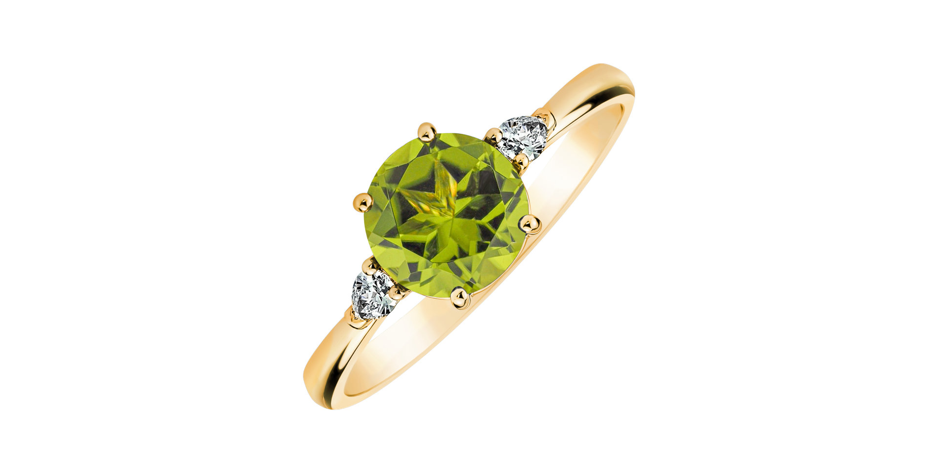 Diamond ring with Peridote Majestic Oasis