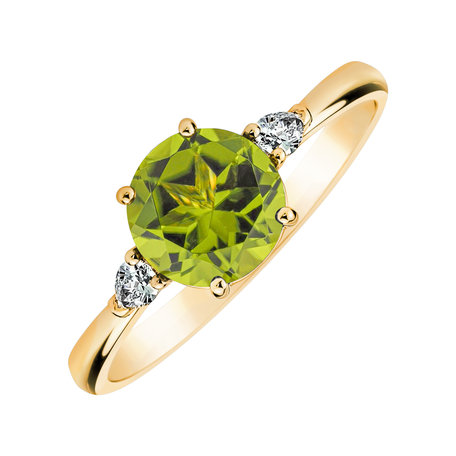Diamond ring with Peridote Majestic Oasis