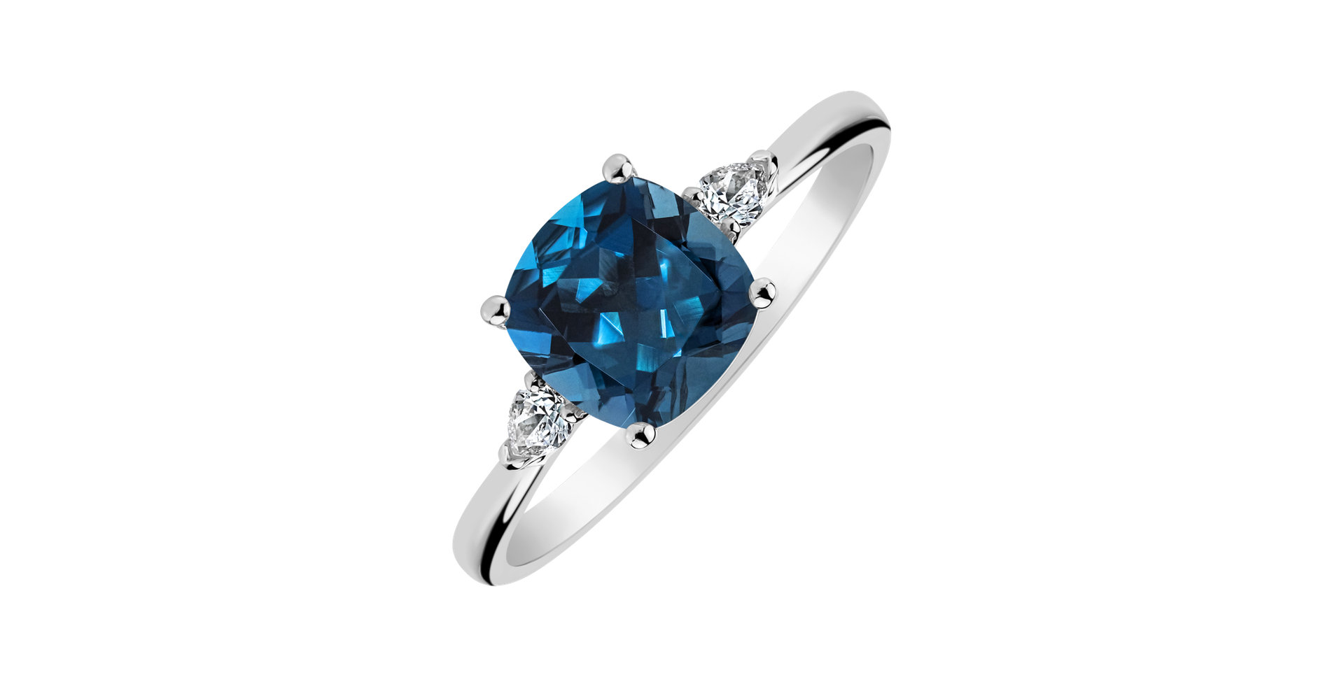 Diamond ring with Topaz Mirabel
