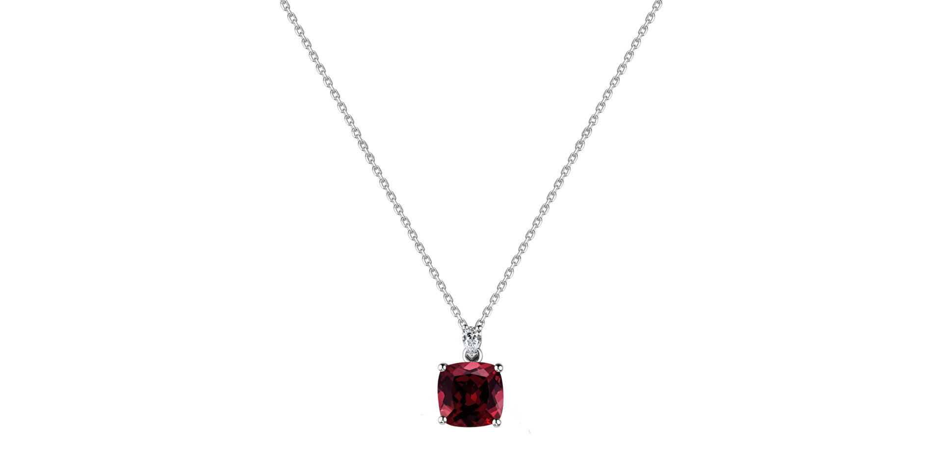 Diamond necklace with Rhodolite Mirabel