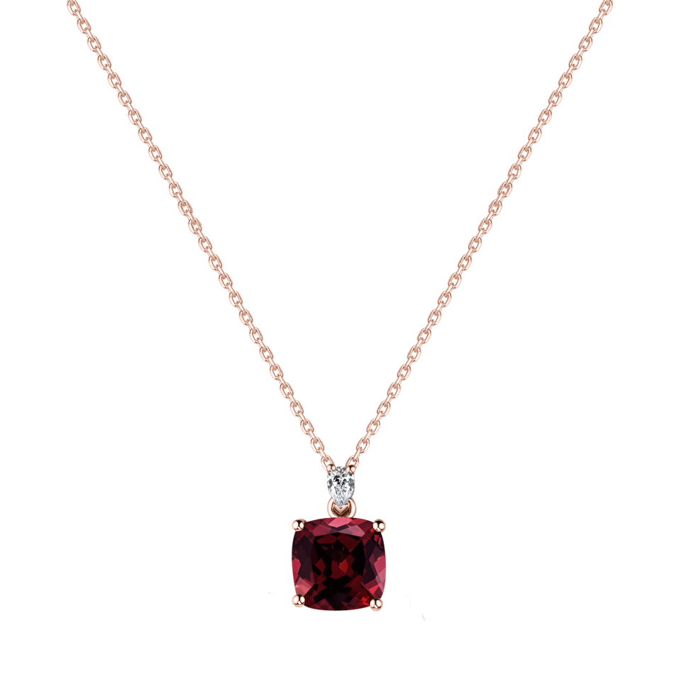 Diamond necklace with Rhodolite Mirabel