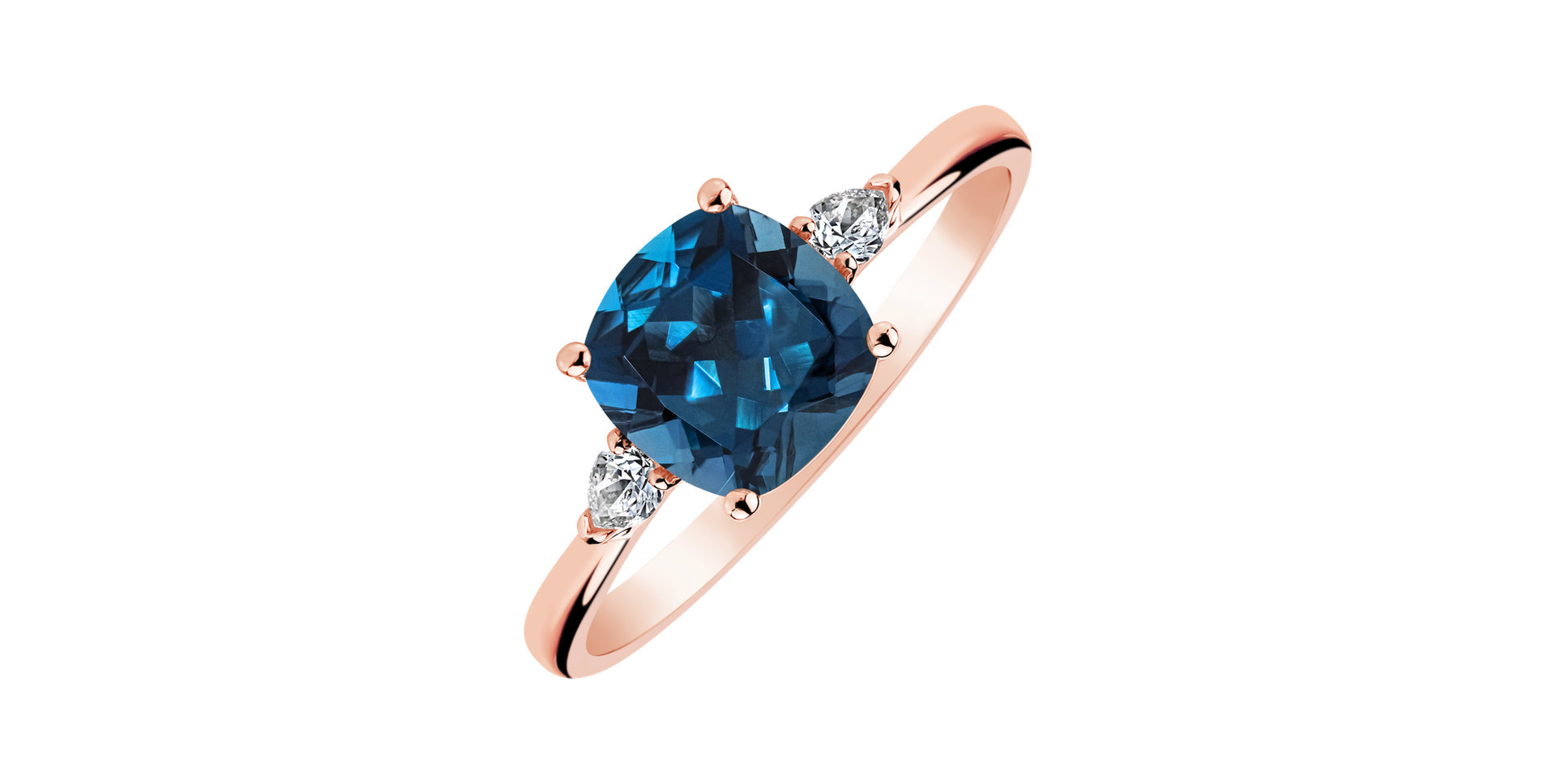 Diamond ring with Topaz Mirabel