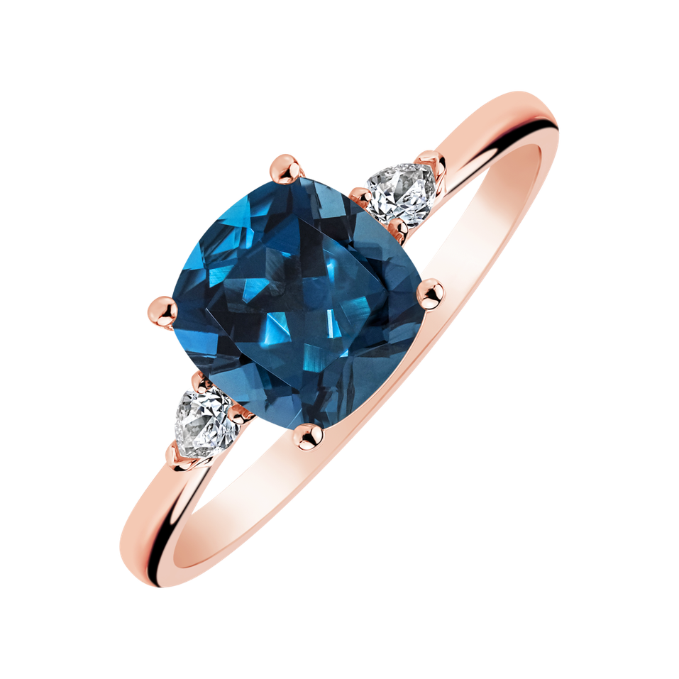 Diamond ring with Topaz Mirabel