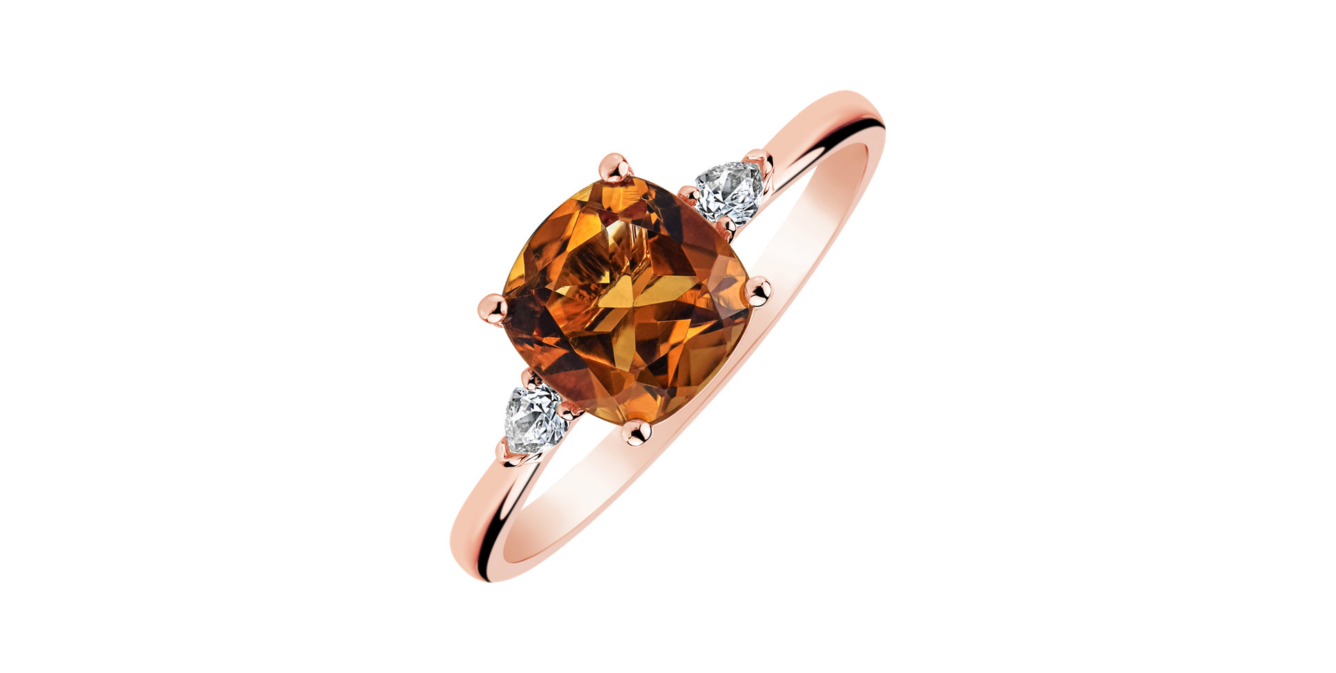 Diamond ring with Citrine Mirabel