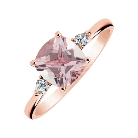 Diamond ring with Morganite Mirabel