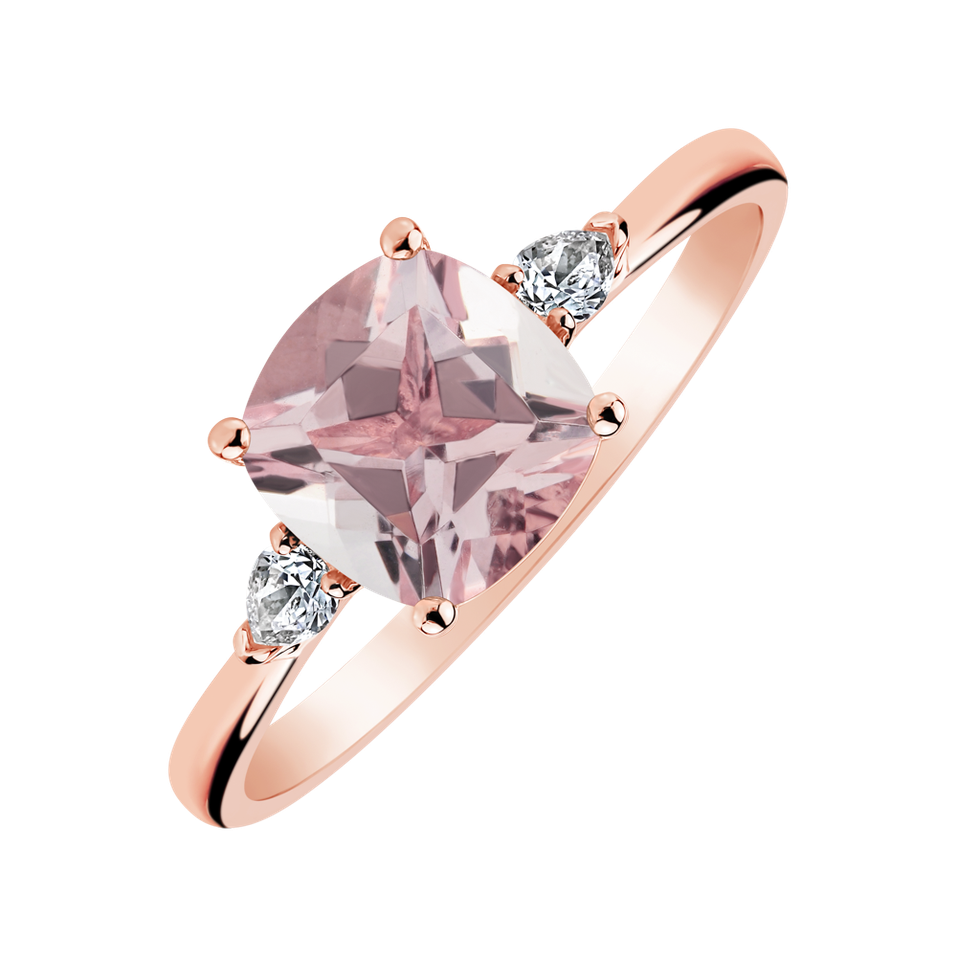 Diamond ring with Morganite Mirabel