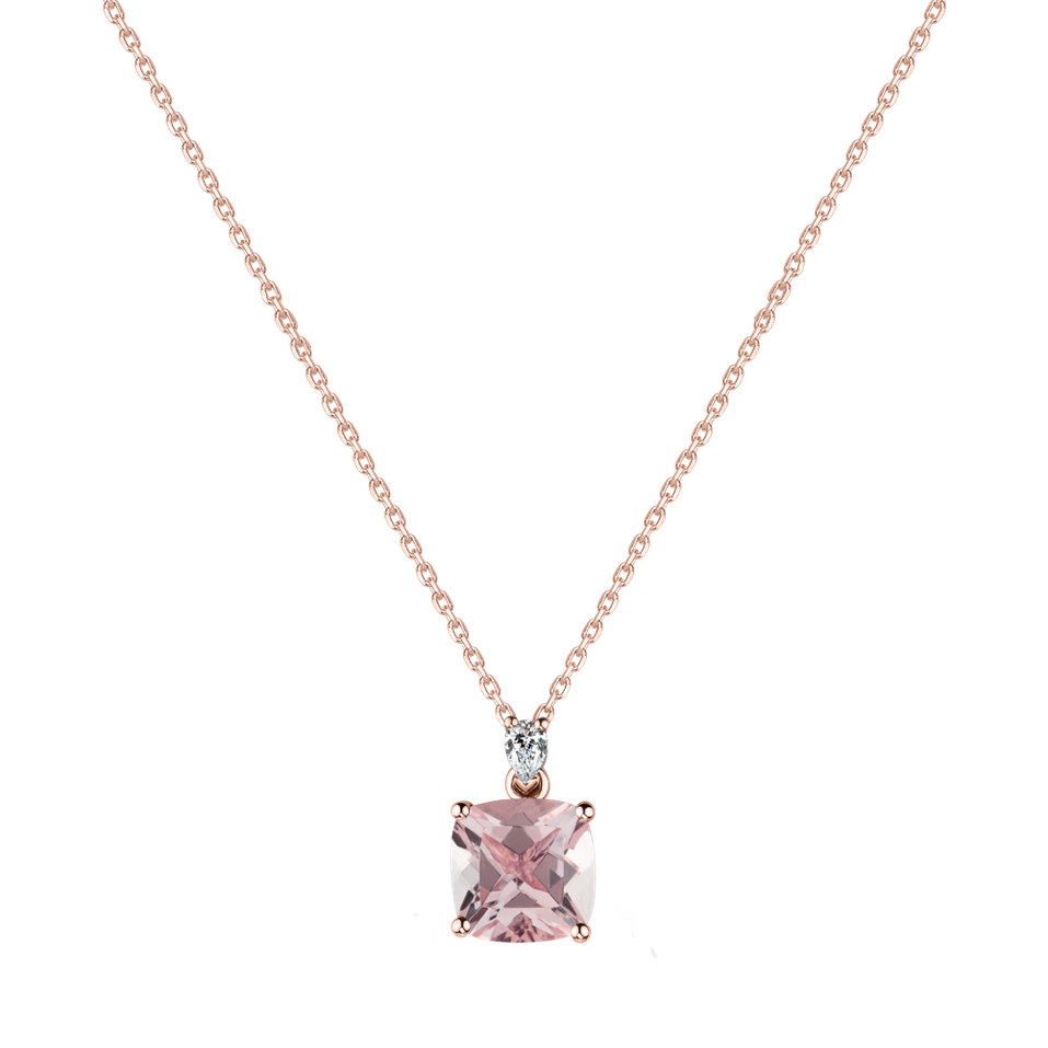 Diamond necklace with Morganite Mirabel