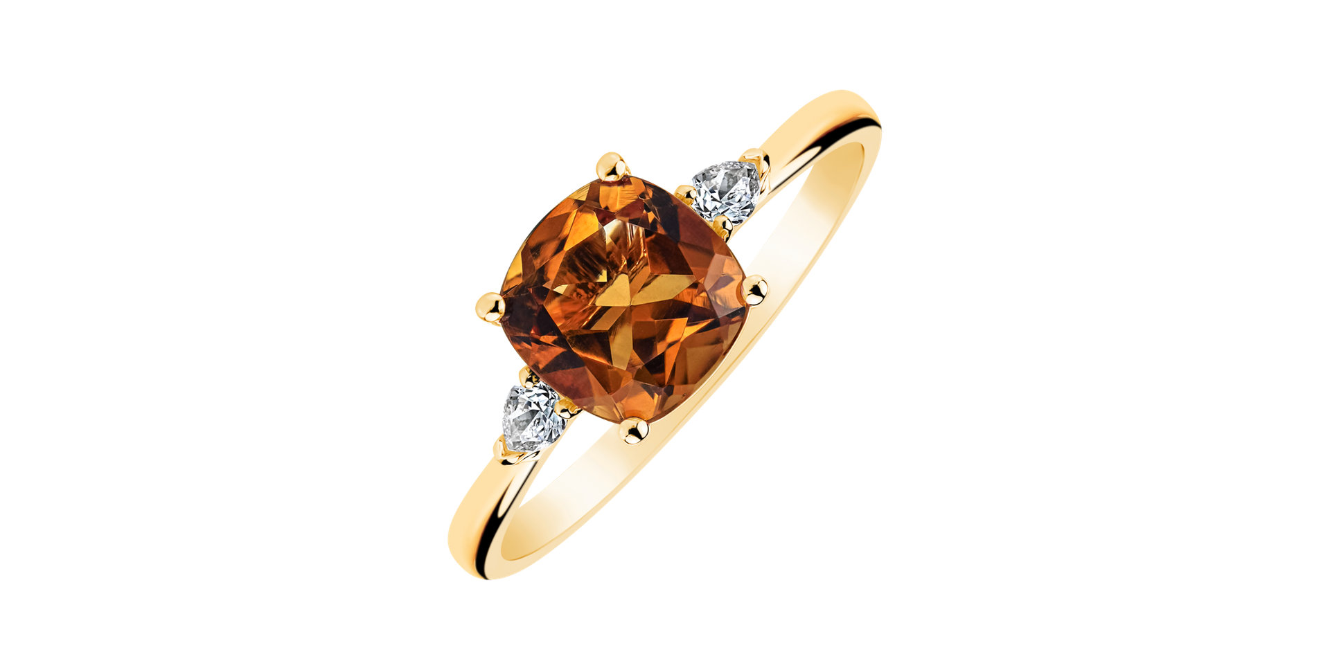 Diamond ring with Citrine Mirabel